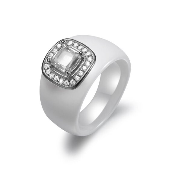 Siba Ring - Exquisite Sterling Silver and Ceramic Ring - Picture 2 of 4